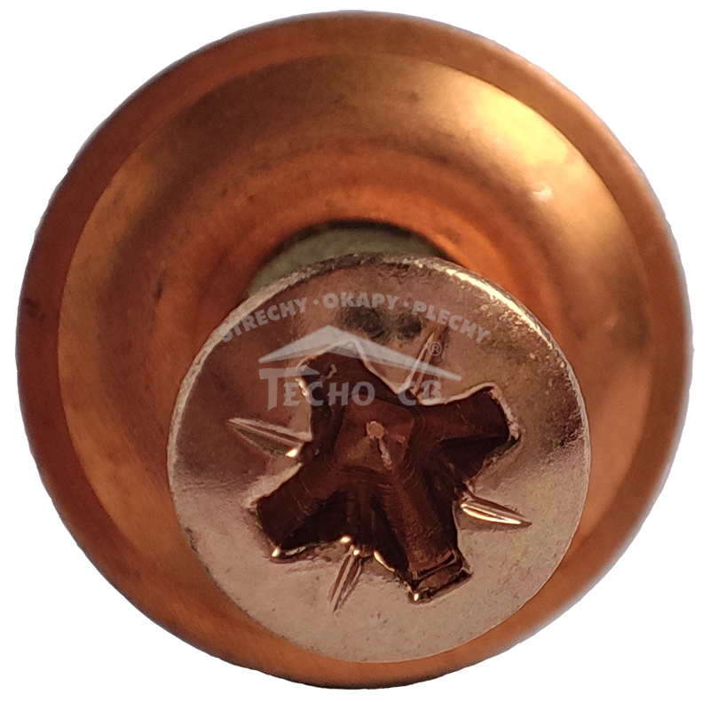 Klempířský šroub 4,5 x 25 mm měděný 