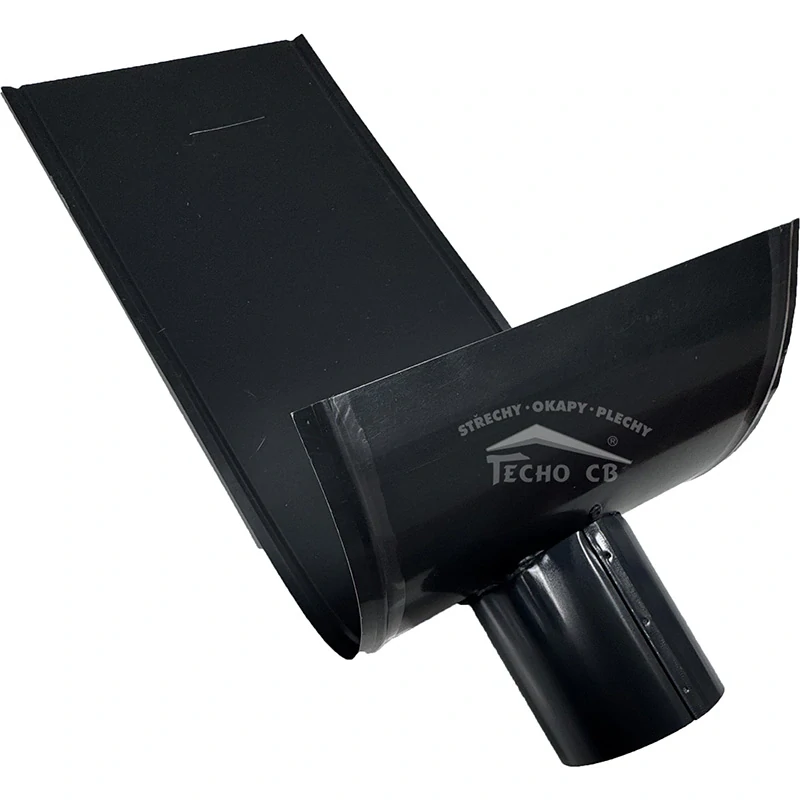 Kotlík šikmý k nástřešnímu žlabu pozinkovaný barvený / lakovaný hnědá RAL 8017