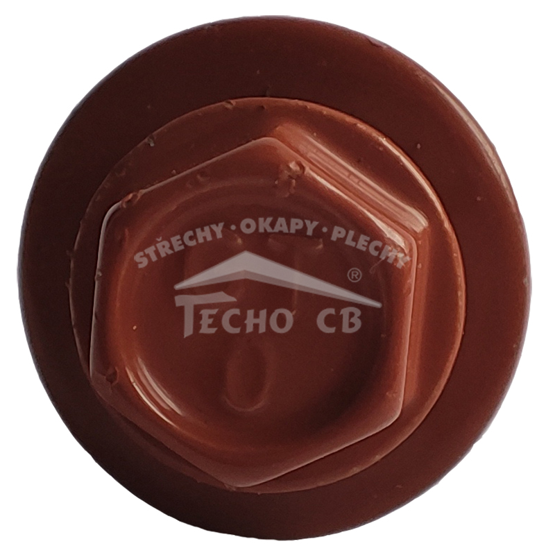 Farmářský šroub Tex 4,8 x 20 mm pozinkovaný barvený / lakovaný červená RAL 3011 20ks